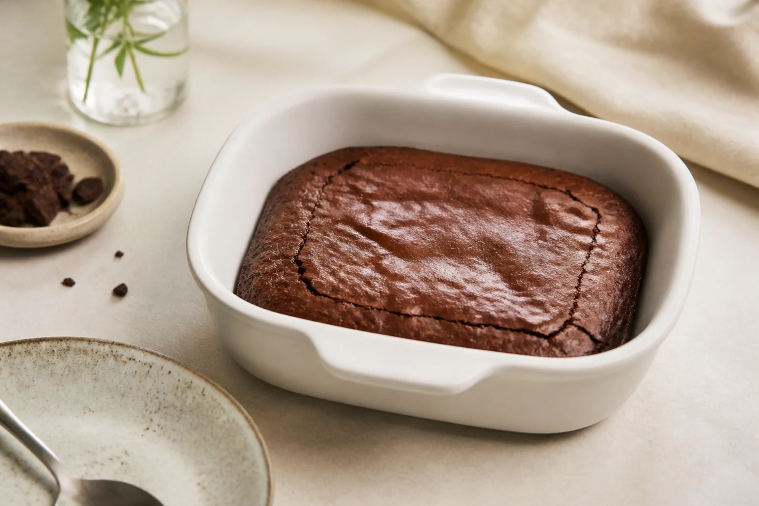 Brownie i airfryer serveret og klar
