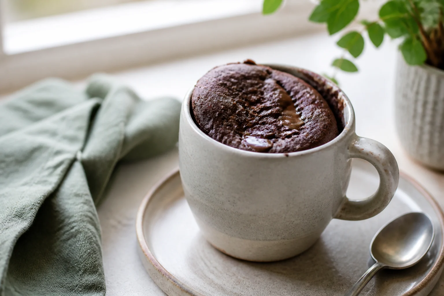 Brownie i kop skåret i firkanter