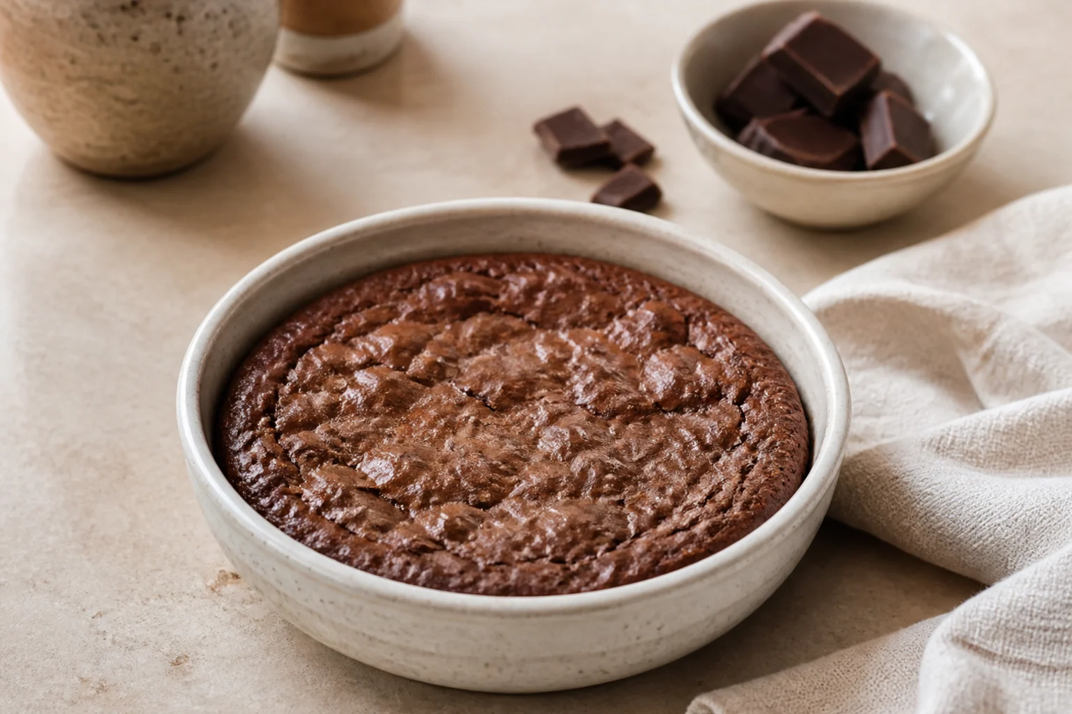 Brownie i lille portion serveret og klar